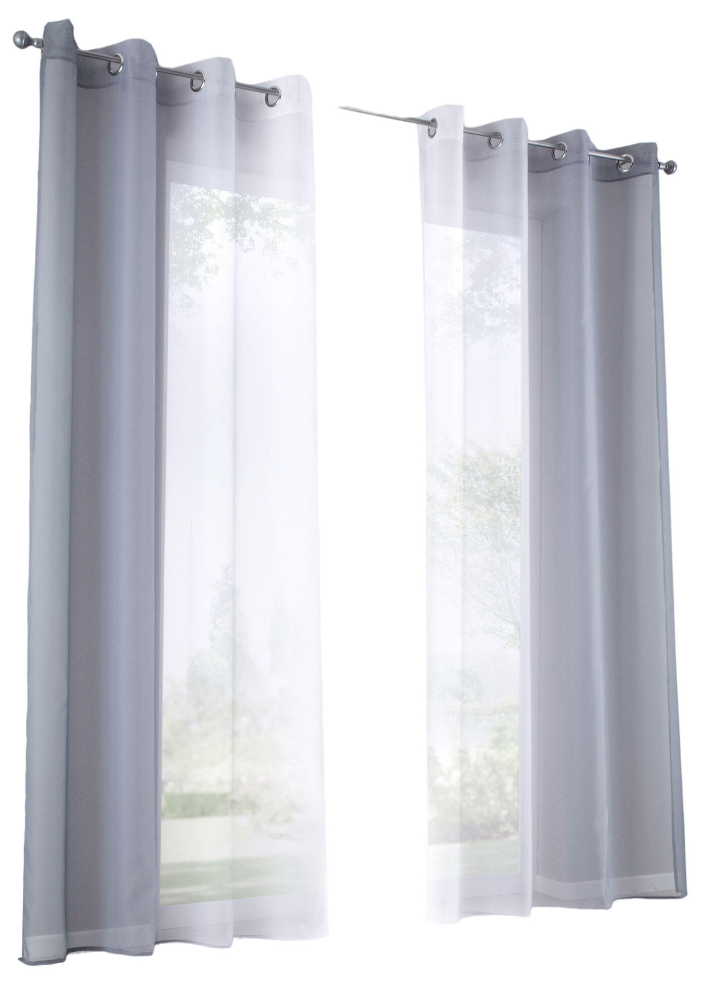 Gardinenbox Vorhang Grau 140x145 cm