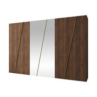 DREHTÜRENSCHRANK Zen 2L 300 cm - Goldfarben/Nussbaumfarben, Holzwerkstoff/Kunststoff (300/202/50cm) - MIRJAN24