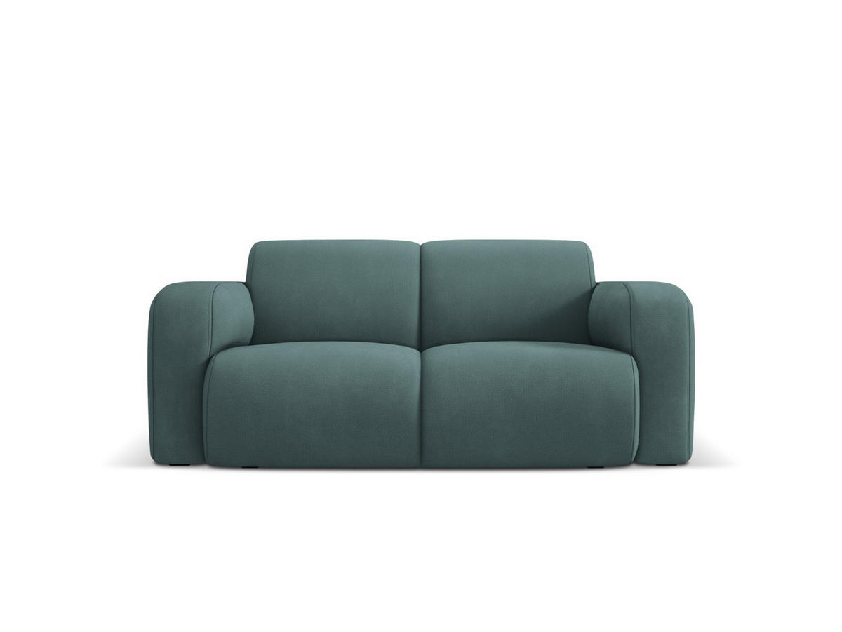 SOFA Molino aus strukturiertem Stoff meergrün 2 Sitzplätze - Smaragdgrün, Textil (95/72/170cm) - Micadoni