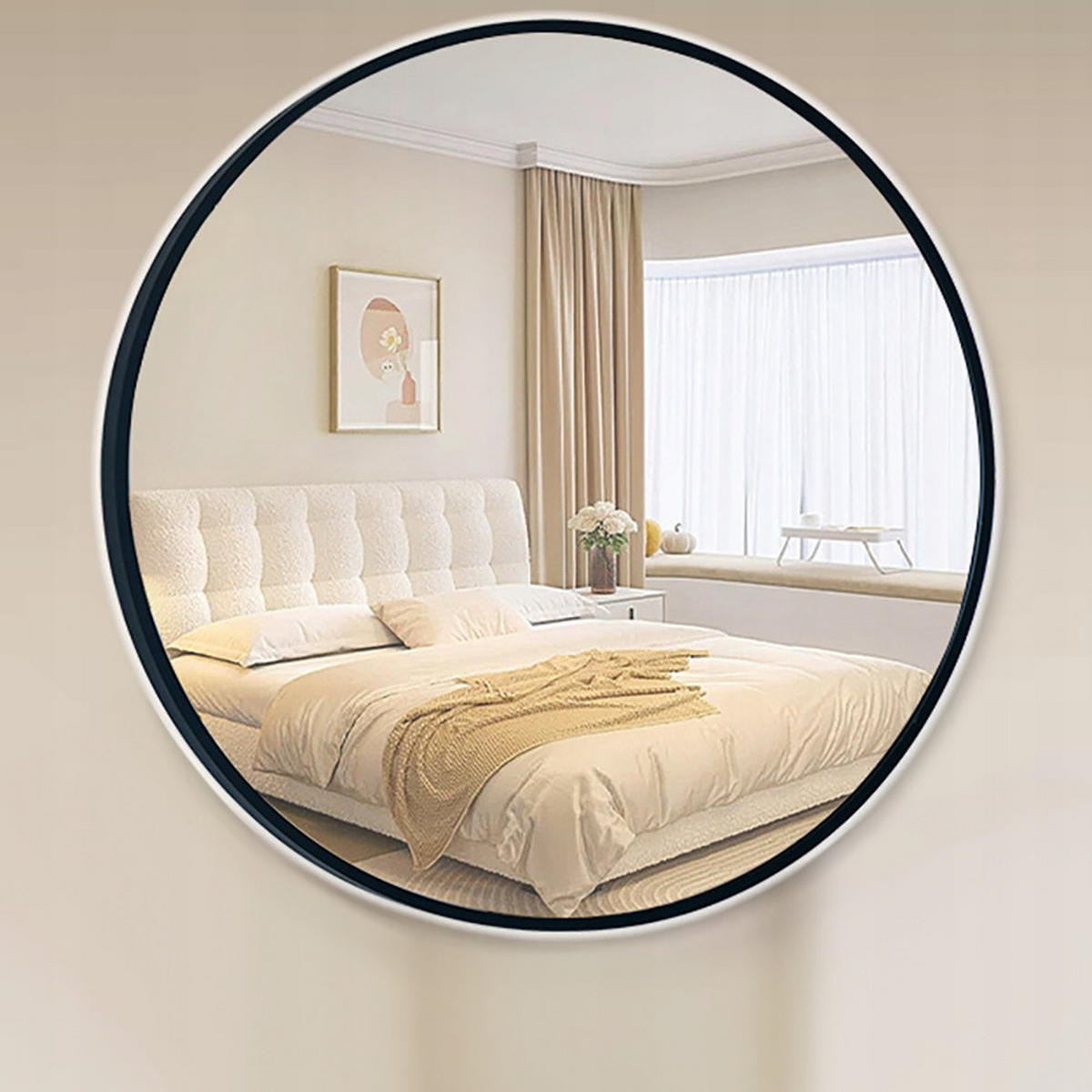 BADEZIMMERSPIEGEL schwarz 50/50/2 cm - Schwarz, Glas (50/50/50cm) - MUVU