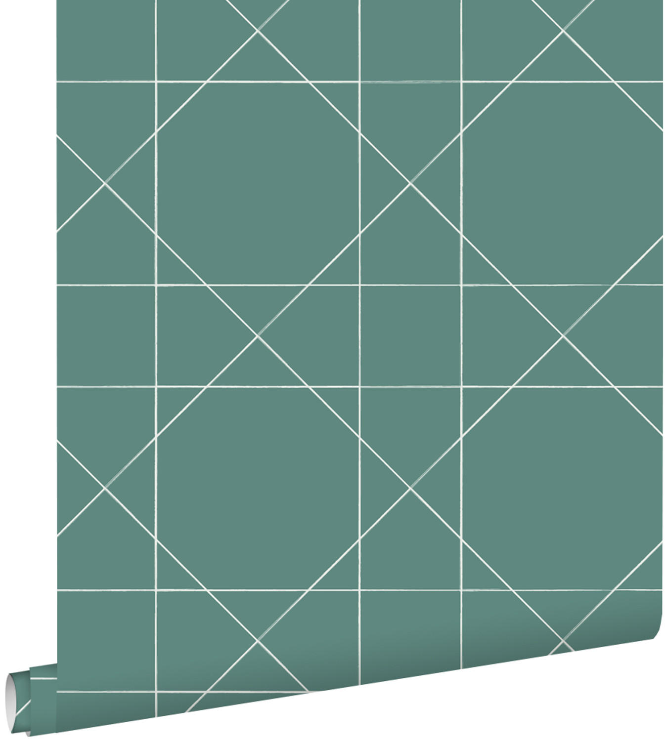 TAPETE grafische Linien 53 cm x 10.05 m - Grün, Papier (53/1000cm) - ESTAhome