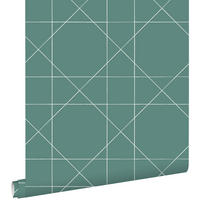 TAPETE grafische Linien 53 cm x 10.05 m - Grün, Papier (53/1000cm) - ESTAhome