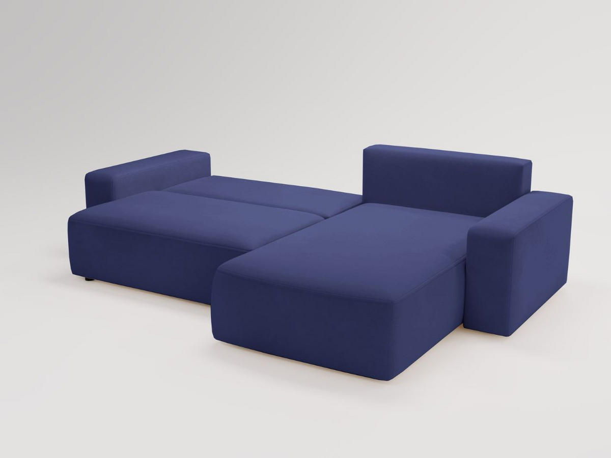 ECKSOFA Tazones Dunkelblau Rechts - Dunkelblau, Holz/Kunststoff (250/165cm) - Graingold