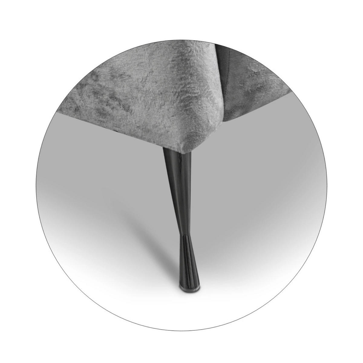 SOFA Adria 2-Sitzer 155x78x83 mit Metallfüßen - Schwarz/Grau, Holz/Textil (155/78/83cm) - Ravio