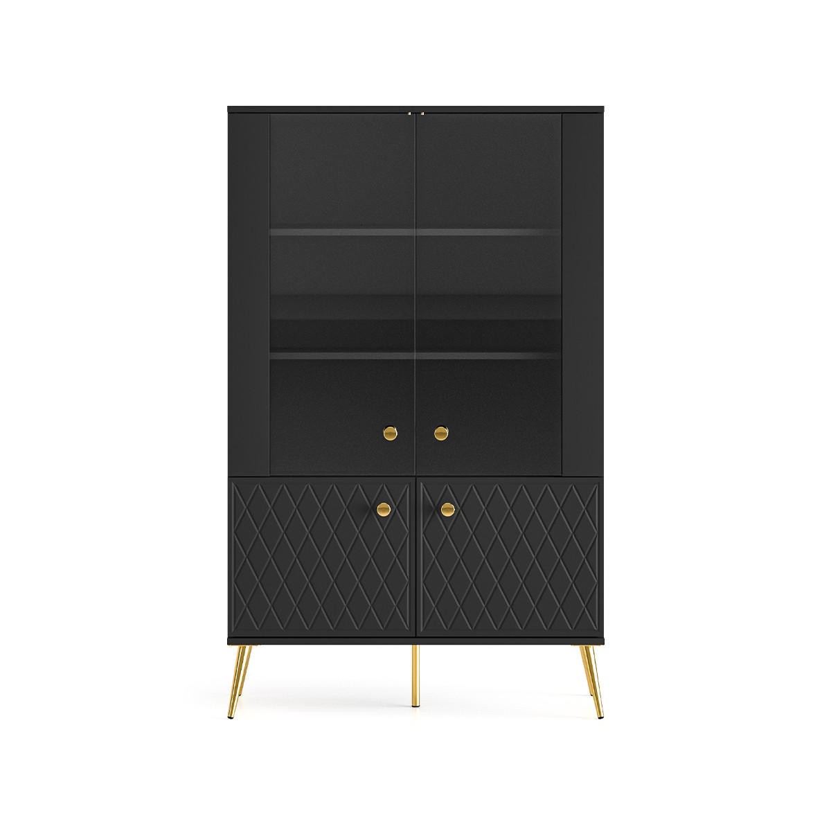 VITRÍNA Manoé Černá - černá, kompozitní dřevo (92/149/40cm) - Petits-meubles