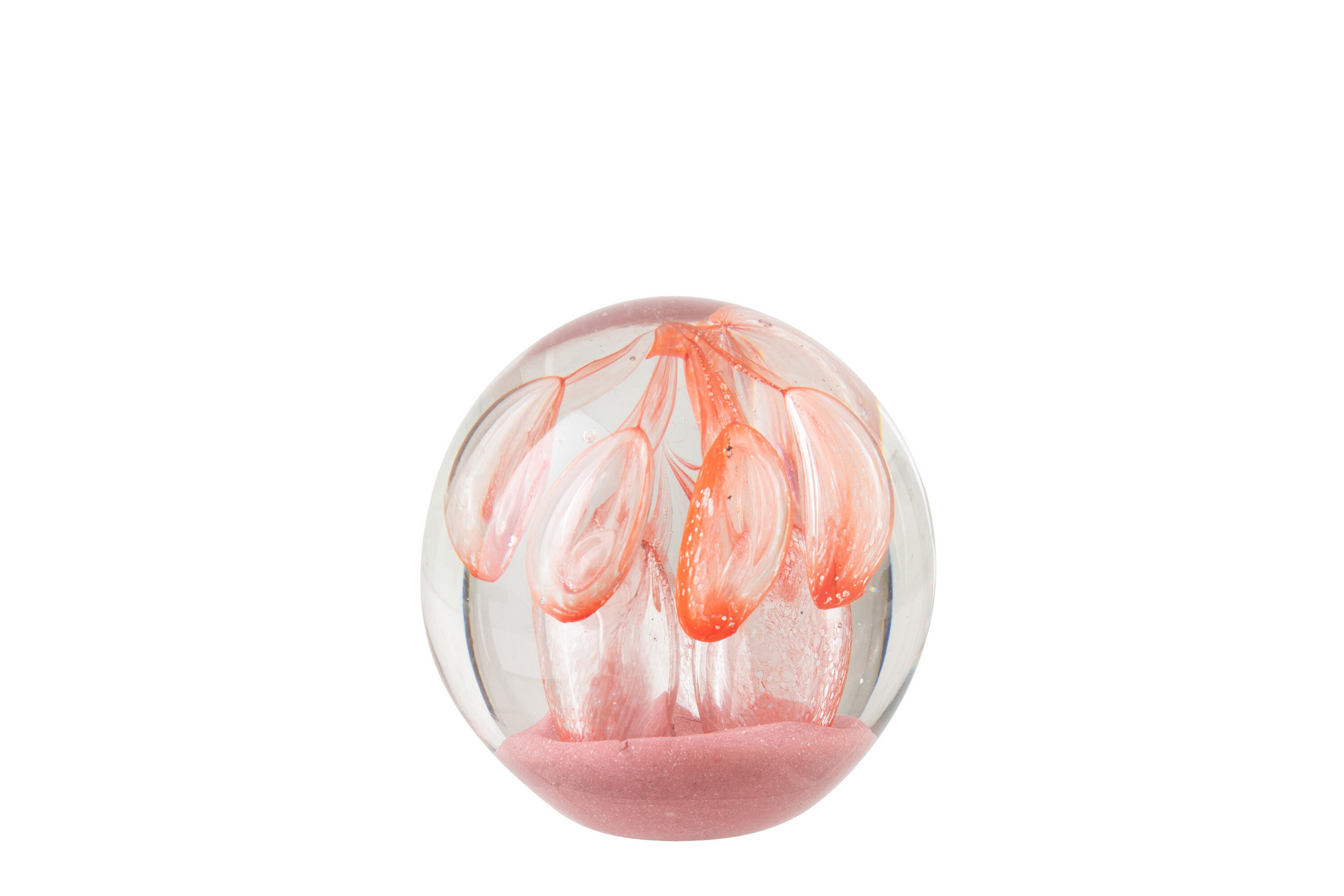 BRIEFBESCHWERER BALL - Orange, Glas (8/8/8cm) - J-Line