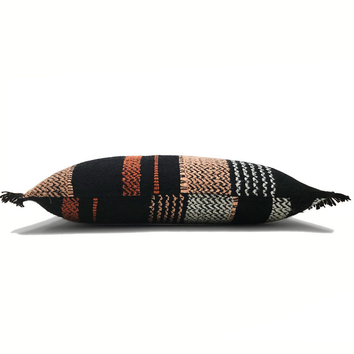 DEKOKISSEN Bouclé mehrfarbig Schwartz 37x70 - Multicolor/Schwarz, Textil (70/37/12cm) - Malagoon