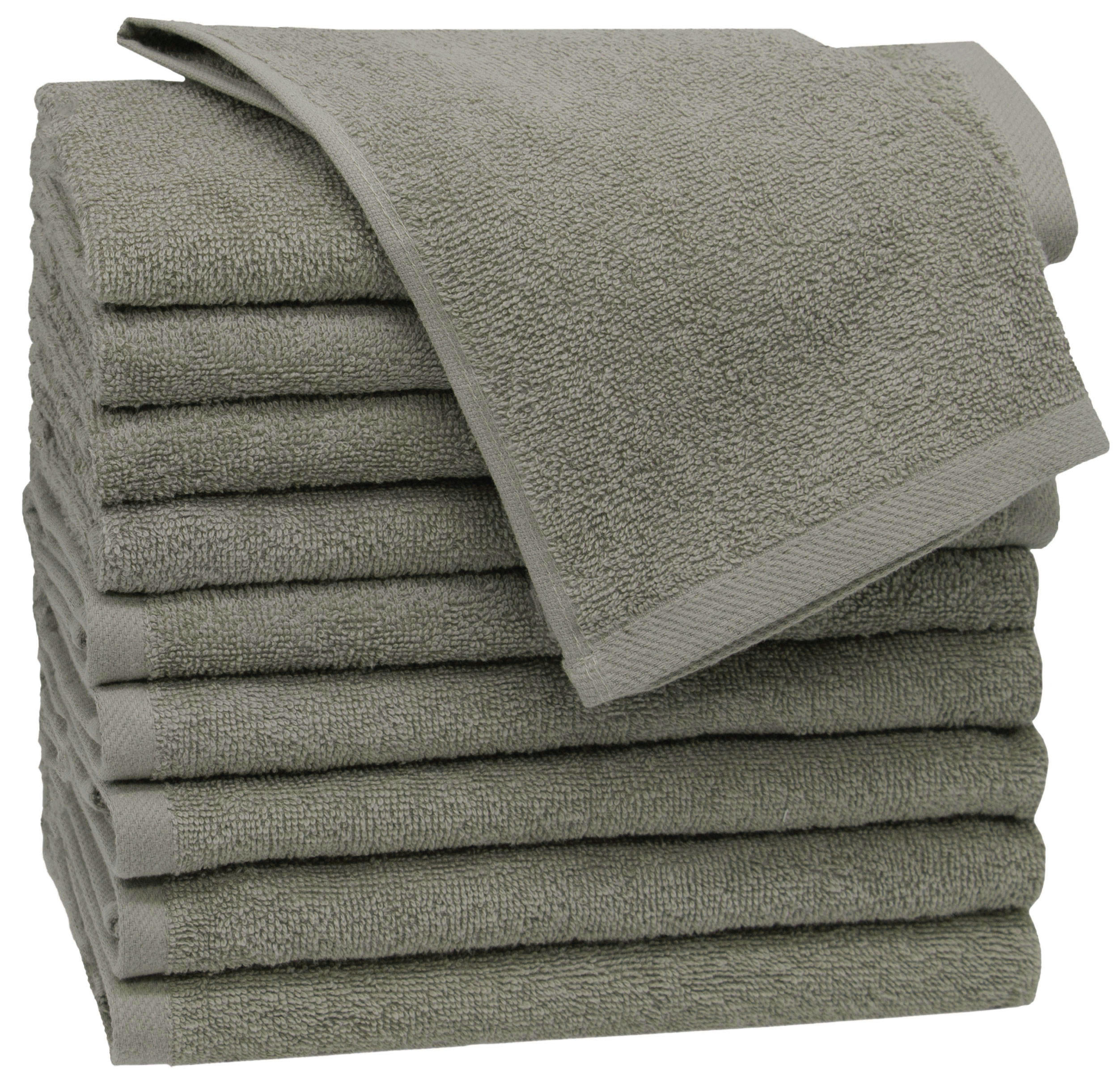 GÄSTETÜCHER, 10er-Set, 30x50 cm, 100% Baumwolle, Grau - Fango, Textil (30/50cm) - Zollner