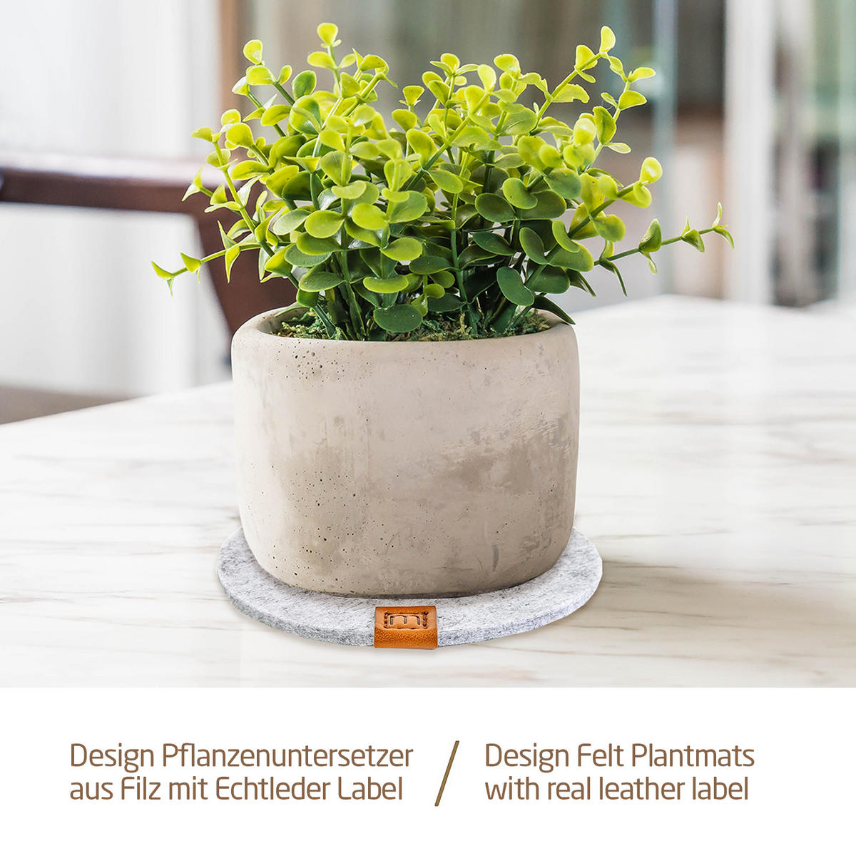 VASENUNTERSETZER 8er-Set - Hellgrau, Textil (25/25cm) - Miqio Design