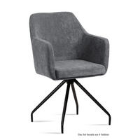 ARMLEHNSTUHL (4er-Set) Dijana 57x87x60 Schwarz/Grau - Schwarz/Grau, Kunststoff (60/87/57cm) - 58aufmkessel