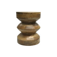 HOCKER Cegador Orange Ø35/45 cm - Beige, Holz (35/45/35cm) - Leitmotiv