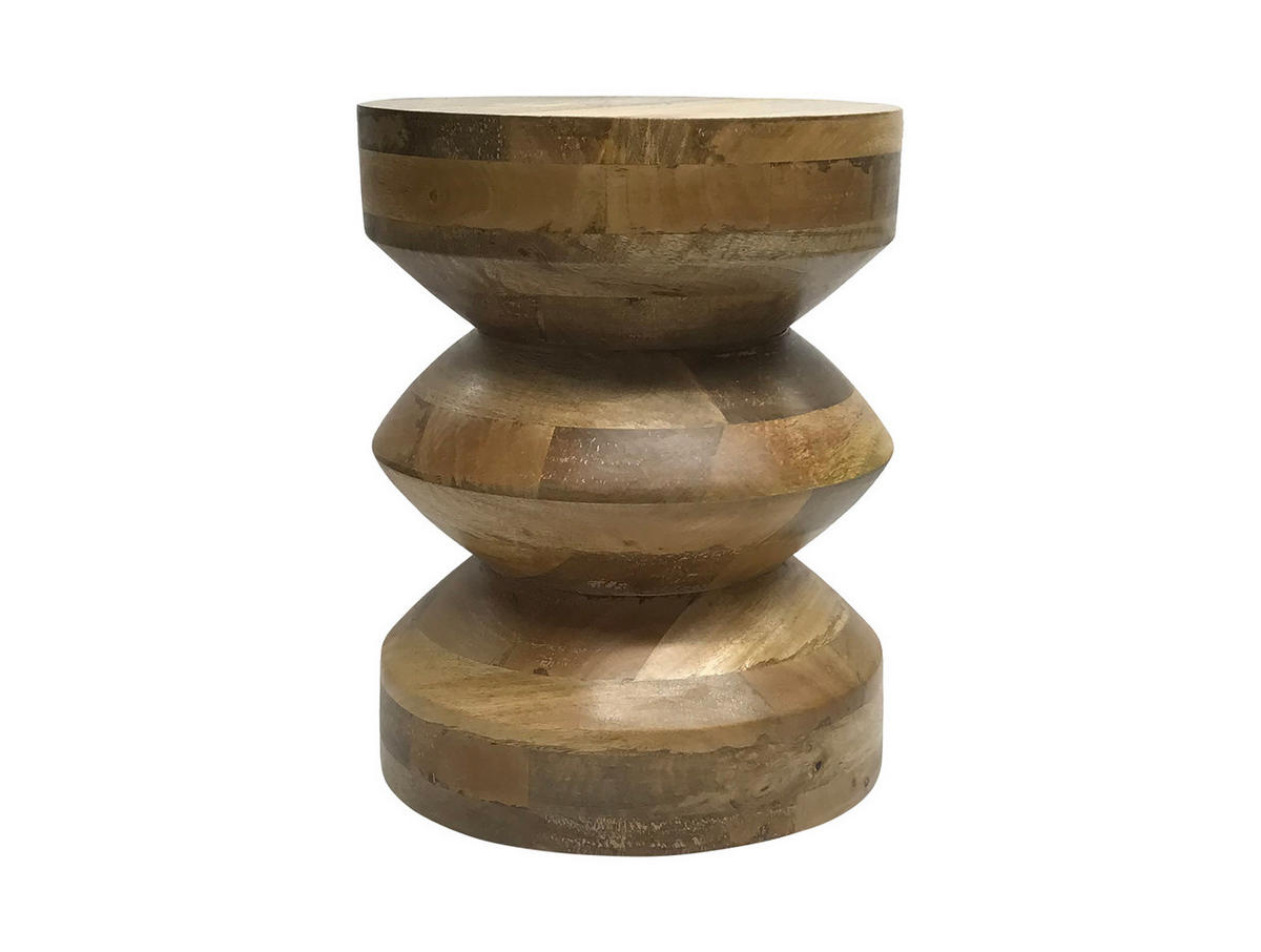 HOCKER Cegador Orange Ø35/45 cm - Beige, Holz (35/45/35cm) - Leitmotiv