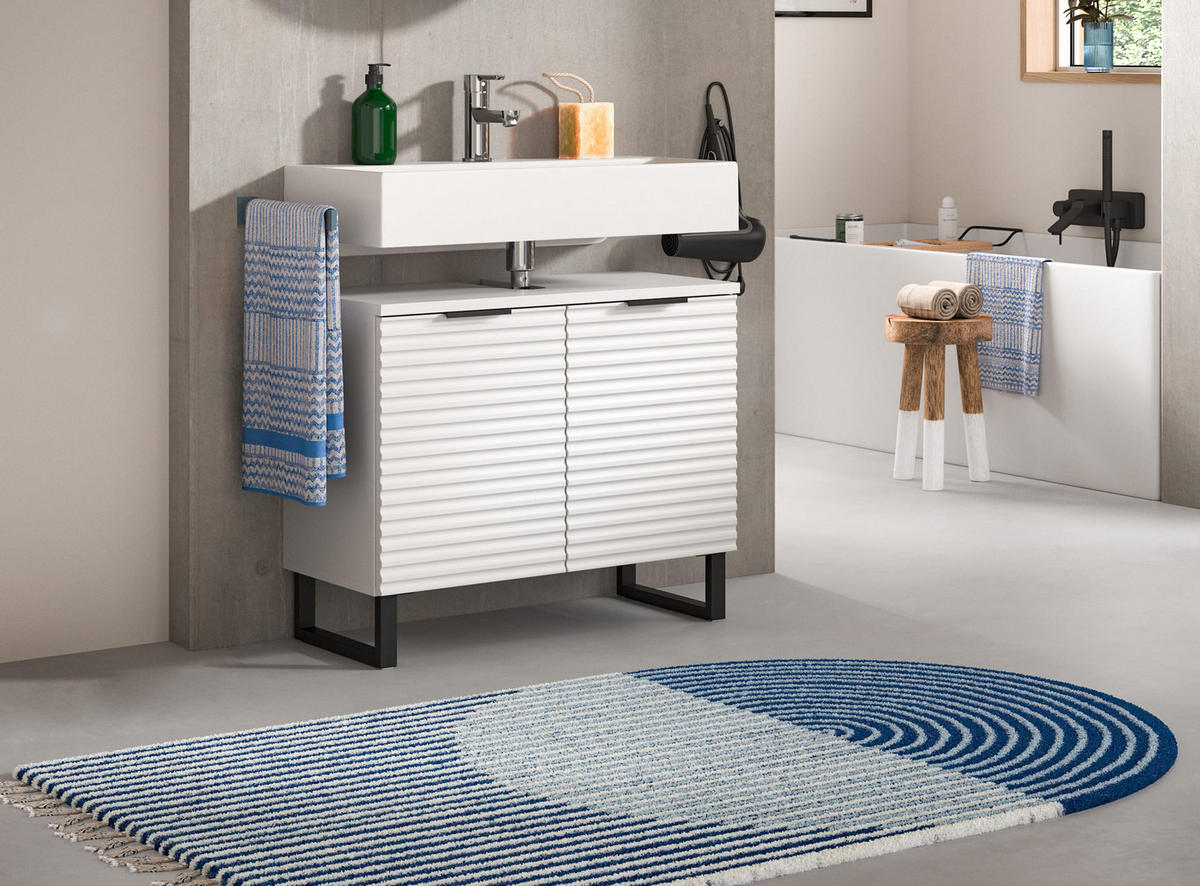 WASCHBECKENUNTERSCHRANK RIFF (B/H/T: ca. 70/59/34 cm) in Weiß/weiß - Weiß, Holzwerkstoff (70/59/34cm)