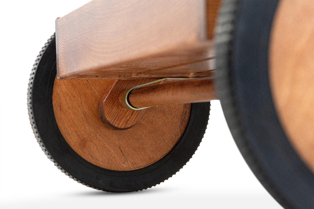 BAR-AUF-RÄDERN ARVICOLA aus Kiefernholz, braun - Braun, Holz (70/83/56cm) - KONSIMO®