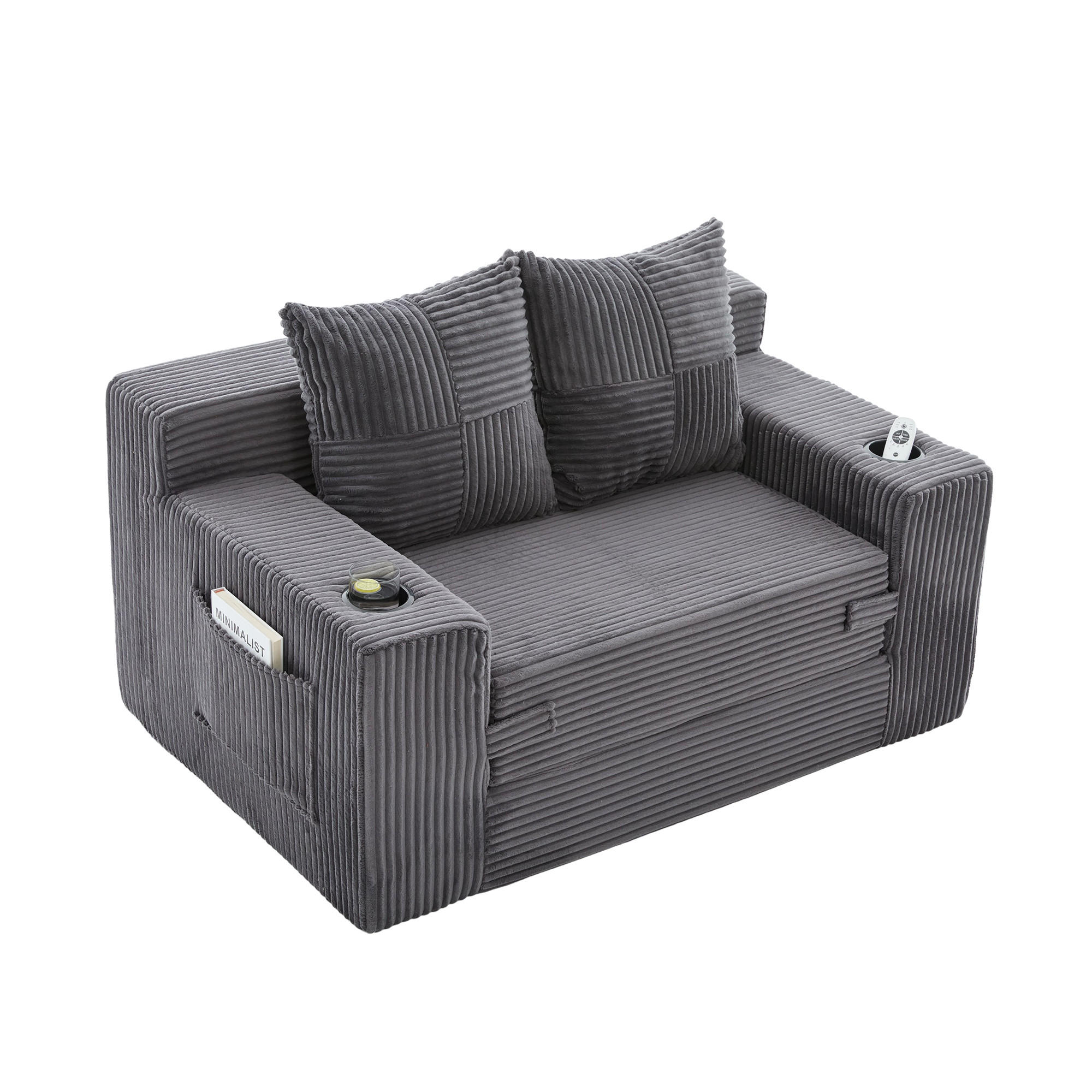ComfortXL Schlafsofa Grau 133x64x87 cm