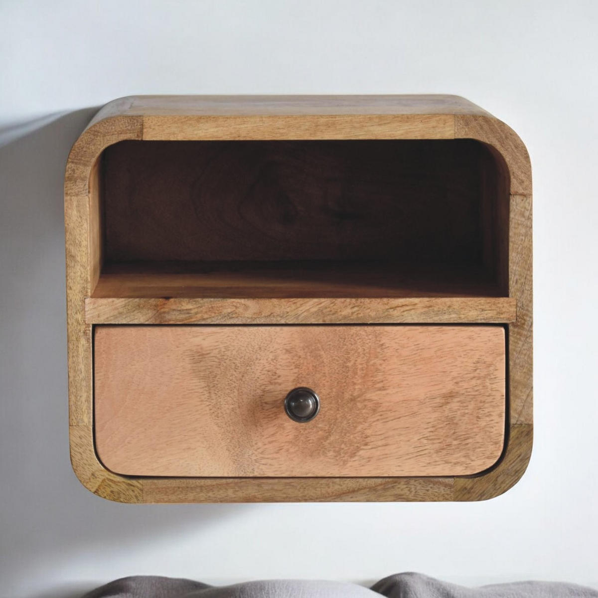 NACHTTISCH Levitate - Beige/Messingfarben, Holz/Metall (30/25/25cm) - Artisan Furniture
