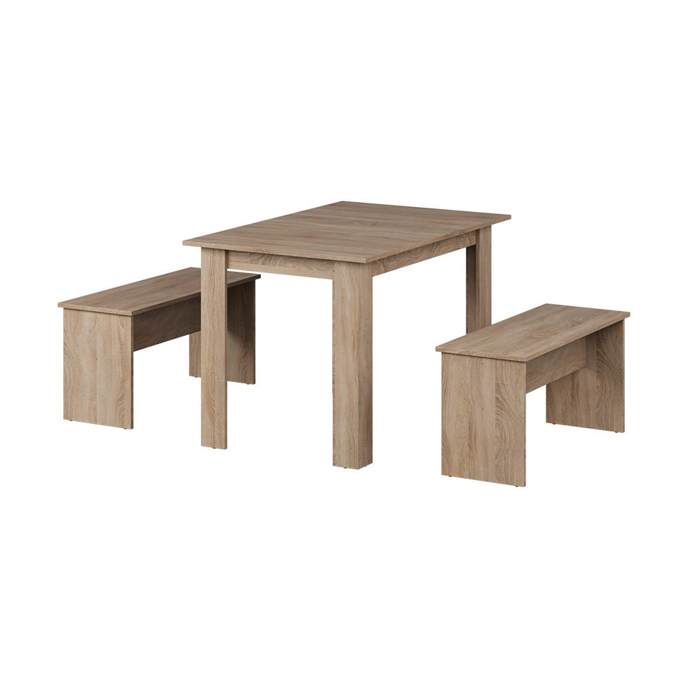 JÍDELNÍ STŮL SESTAVA Sentio Sonoma 112 x 73.6 cm se 2 lavicemi - Sonoma dub, kompozitní dřevo (112/73/73.6cm) - Vicco