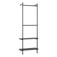 WANDGARDEROBE Bremanger - Schwarz, Holzwerkstoff/Metall (60/162/26cm) - [en.casa]