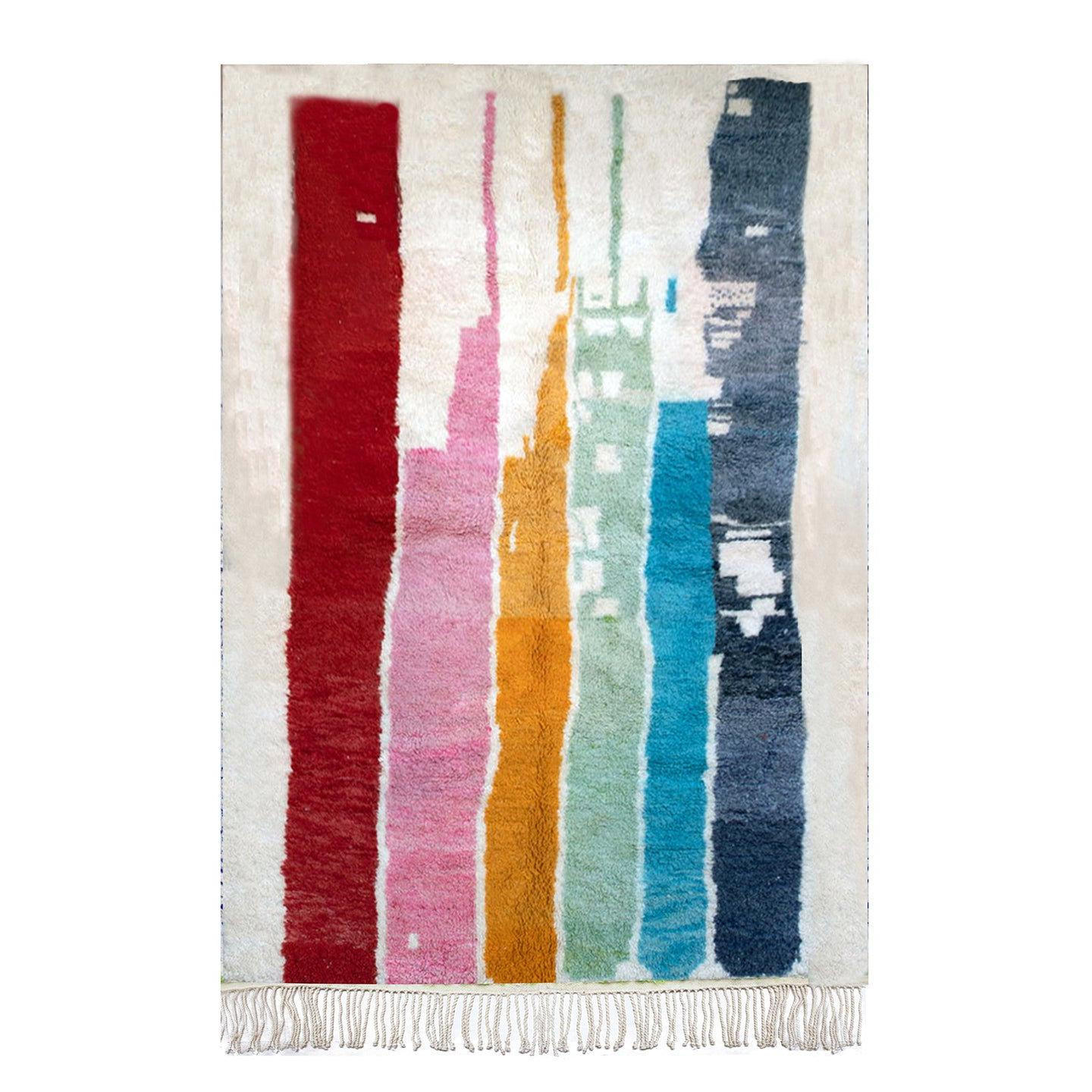 BERBERTEPPICH marokkanisch aus Bled-Wolle mehrfarbig - Multicolor, Naturmaterialien (250/350cm) - AFK Living