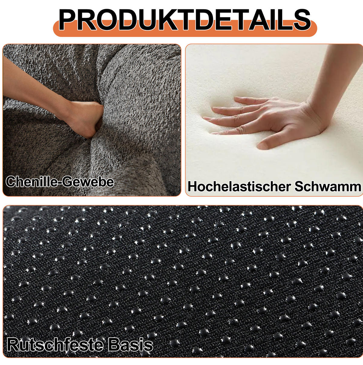 SCHLAFSOFA, Chenille 2-in-1 mit Armlehnen-Staufach & Stahlrahmen, 91,4/183,8/69,8 cm, Grau - Grau, Textil (91.4/69.8/183.8cm) - Redom