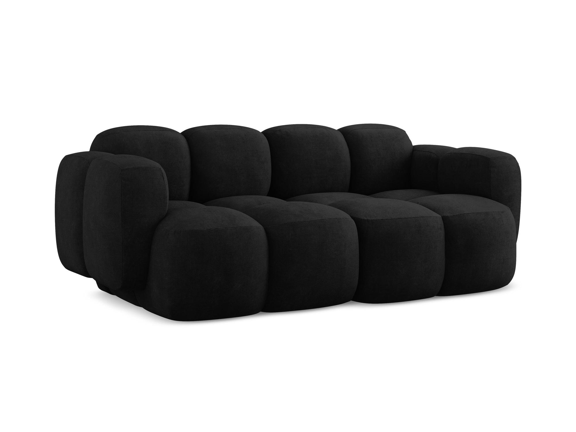 2-SITZER SOFA Chenille Stoff Schwarz - Schwarz, Holzwerkstoff/Kunststoff (210/72/115cm) - Makamii