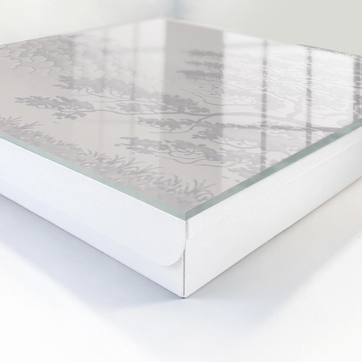 SCHLÜSSELBOX Weiß 30x30 cm – Türöffnung nach rechts - Burglandschaft - Grau, Metall (30/30/5cm) - TULUP