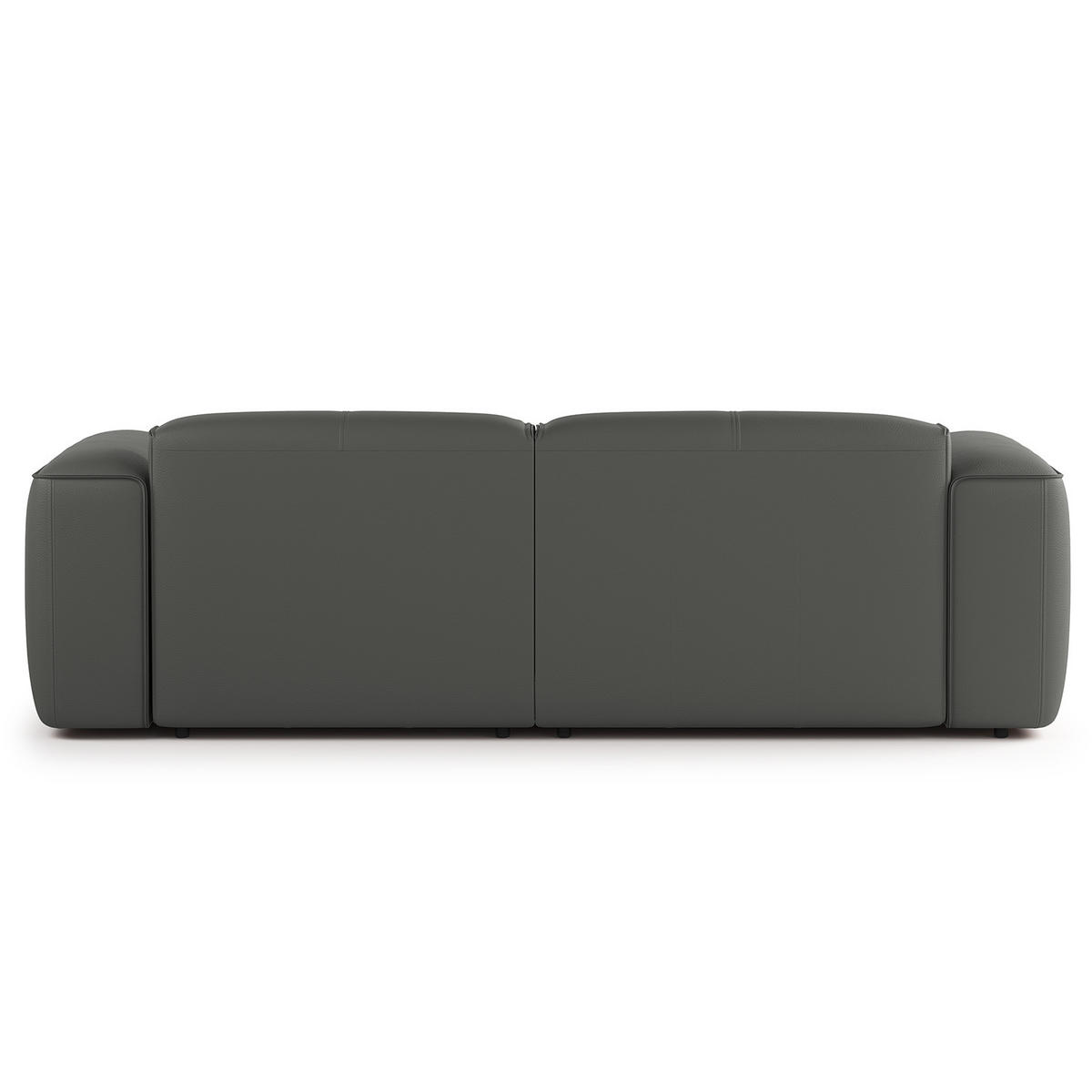 ECKSOFA mit XL-Longchair - Schwarz/Grau, Leder/Kunststoff (260/171cm) - home24