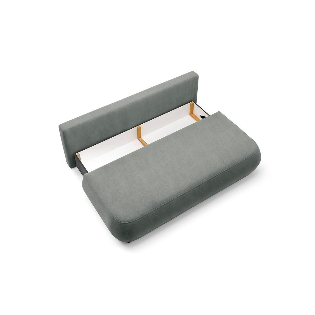 SOFA Antonio 3 Sitzplätze Grau - Grau, Holz (210/82/106cm) - Petits-meubles