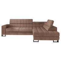 ECKSOFA Laris, Seite: Rechts - Hellbraun/Schwarz, Holz/Textil (271/203cm) - MIRJAN24