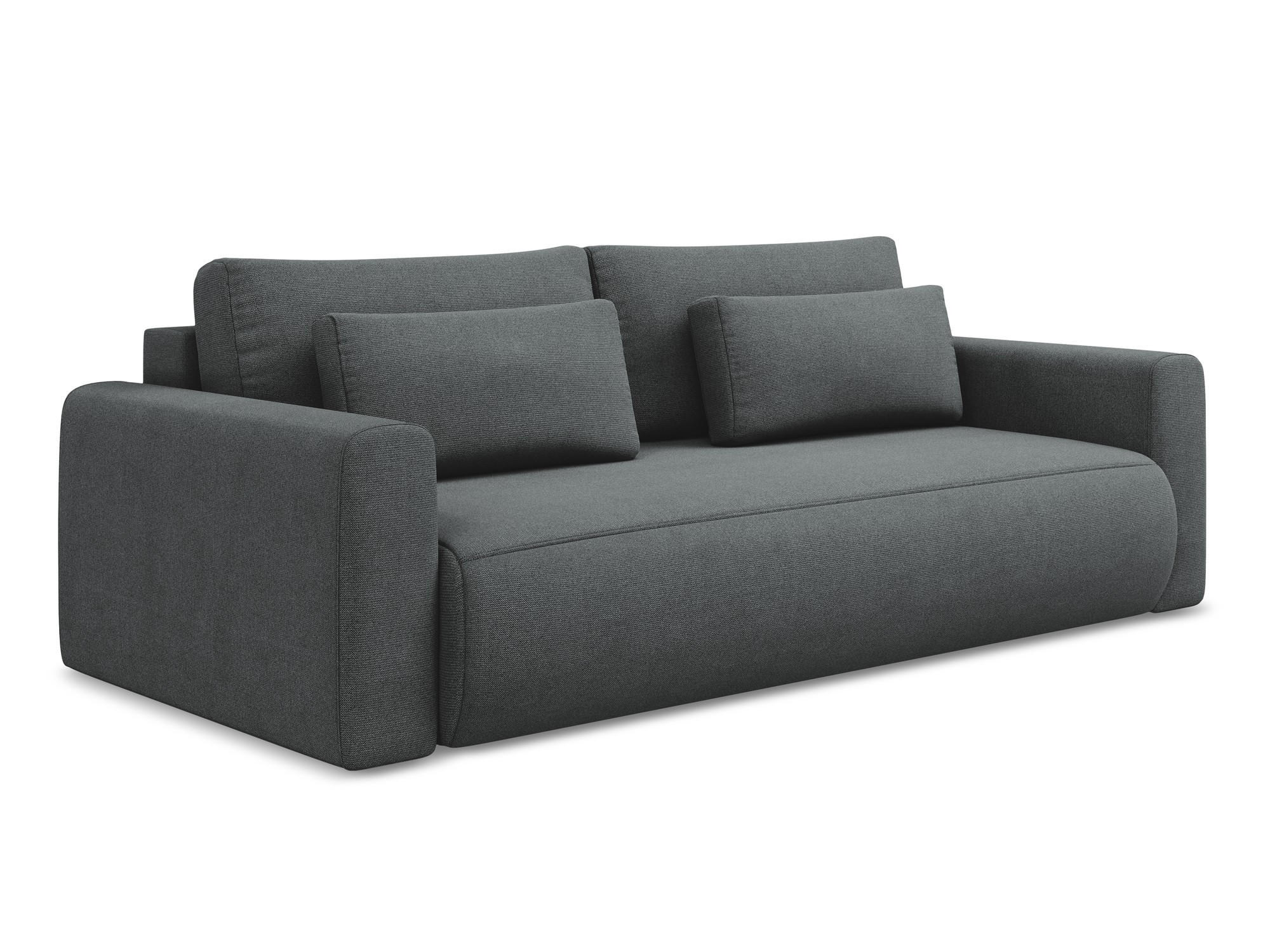 3-SITZER SOFA mit Schlaffunktion Strukturstoff Stoff Grau - Schwarz/Grau, Kunststoff/Textil (238/82/105cm) - Makamii