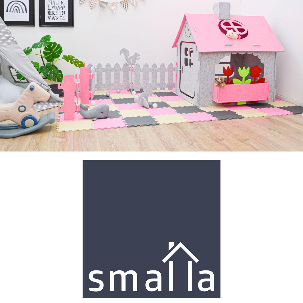 FILZ-SPIELHAUS 110/100/124 Pink - Pink, Kunststoff (100/125/110cm) - smalla