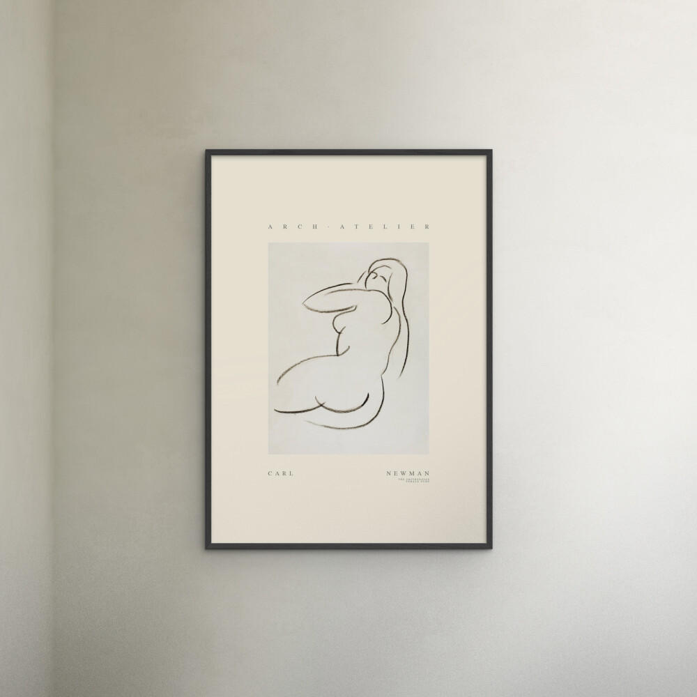 POSTER mit Rahmen Arch Atelier - Carl Newman 01 - Schwarz/Naturfarben, Holz/Papier (50/70cm) - Poster&Frame