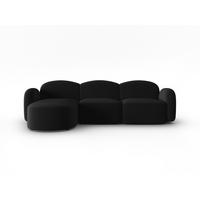 ECKSOFA links Blair aus Samt schwarz 4 Sitzplätze - Schwarz, Textil (155/272cm) - Micadoni