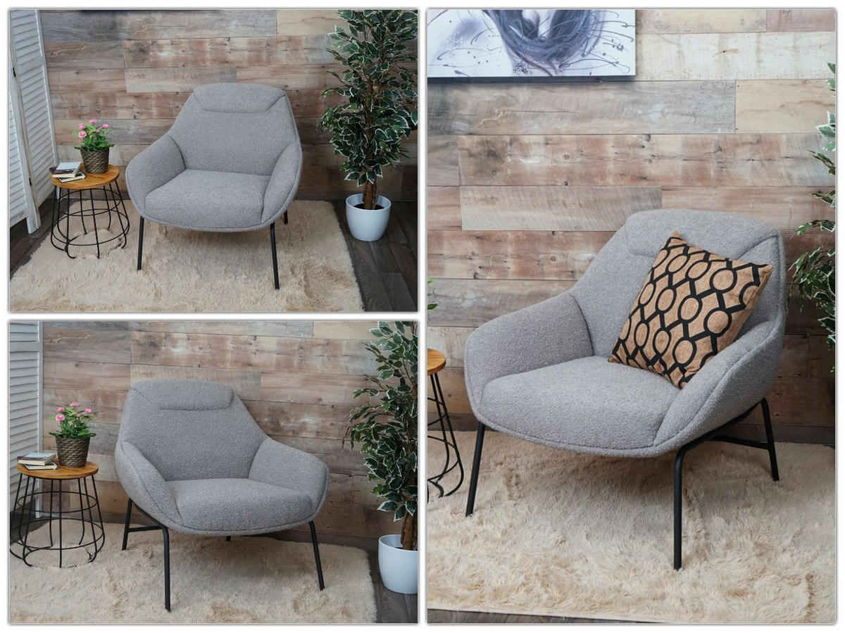 LOUNGE-SESSEL Hellgrau - Hellgrau, Textil (80/79/80cm) - MCW