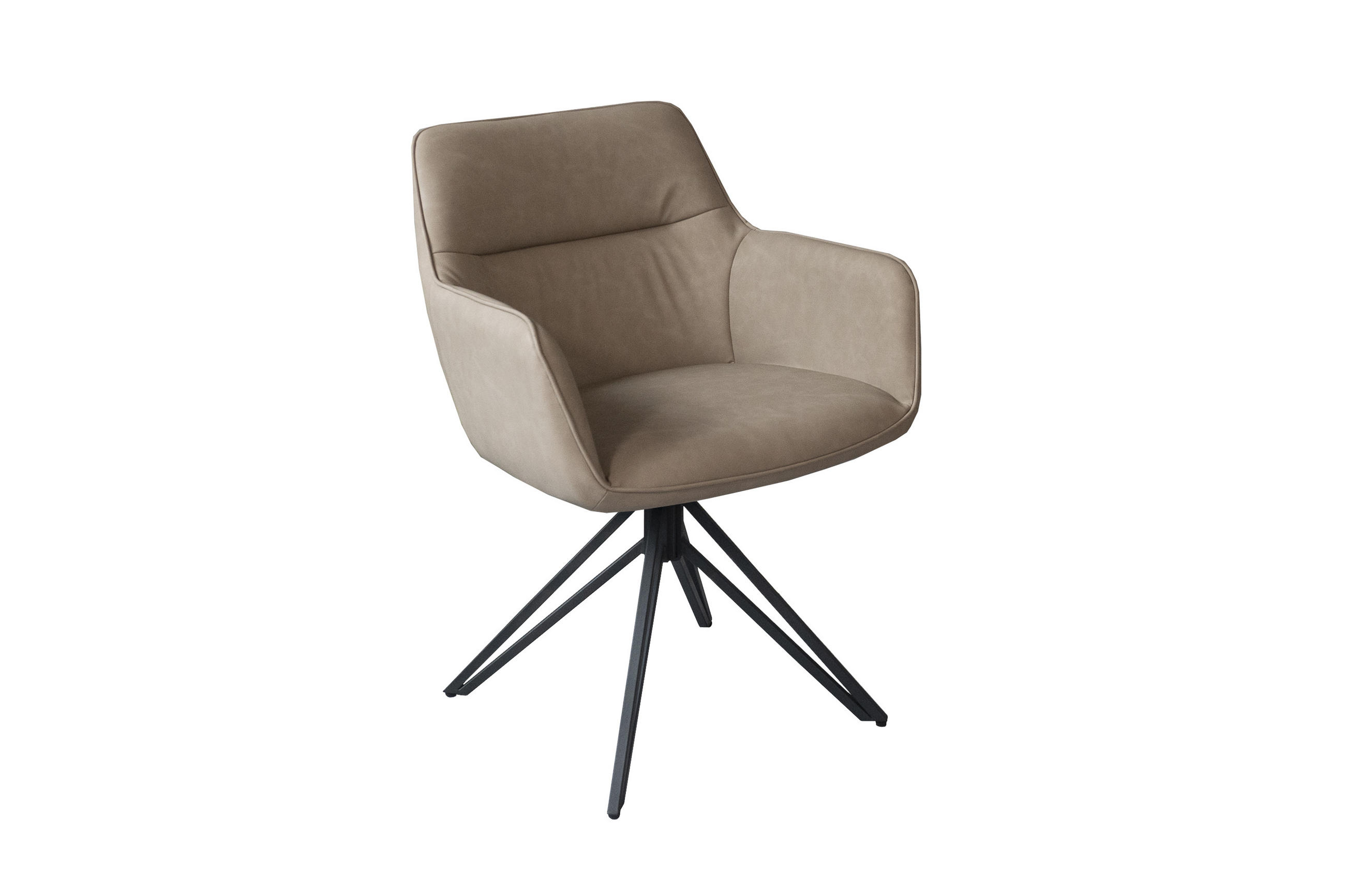 ARMLEHNSESSEL PITT - Beige/Nussbaumfarben, Textil/Metall (54/82/56cm) - SAM