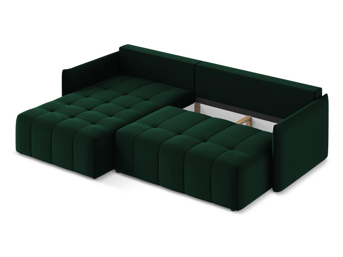 ECKSOFA Rechts Bouclé Stoff Beige - Sandfarben/Schwarz, Holzwerkstoff/Kunststoff (248/166cm) - Makamii