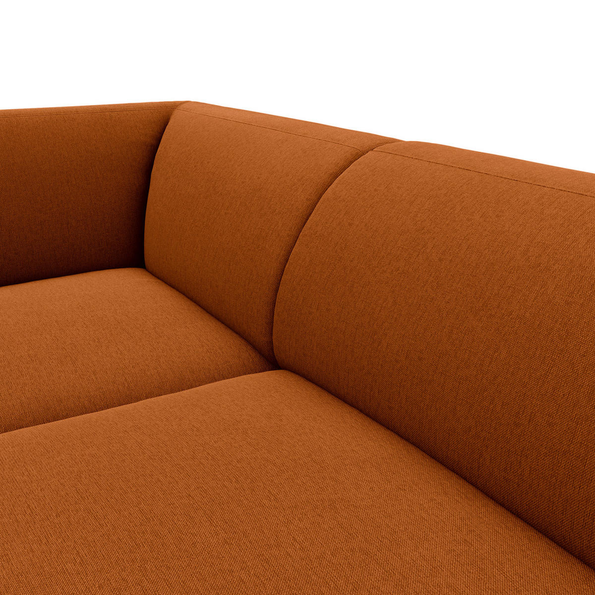 2,5-SITZER ECKSOFA mit Ottomane - Rostfarben/Schwarz, Textil/Metall (252/205cm) - home24