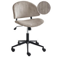 BÜROSTUHL Cord Taupe Kiana - Taupe, Textil (55/74/55cm) - Beliani