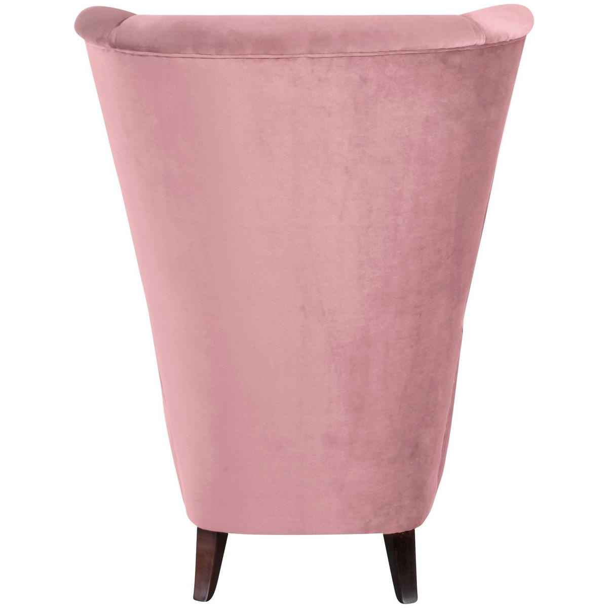 HOCHLEHNSESSEL Kailey Bezug Samtvelours Buche nussbaum dunkel / rosé - Rosa, Kunststoff (96/122/89cm) - 58aufmkessel