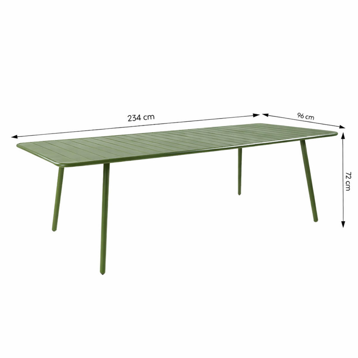 GARTENTISCH Bergame Grün 10-sitzig - Grün, Metall (234/96/72cm) - Concept Usine