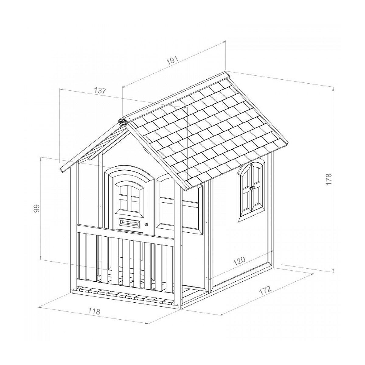 SPIELHAUS Maisonette Alex Braun Weiß - Weiß, Holz (137/178/191cm) - Axi House