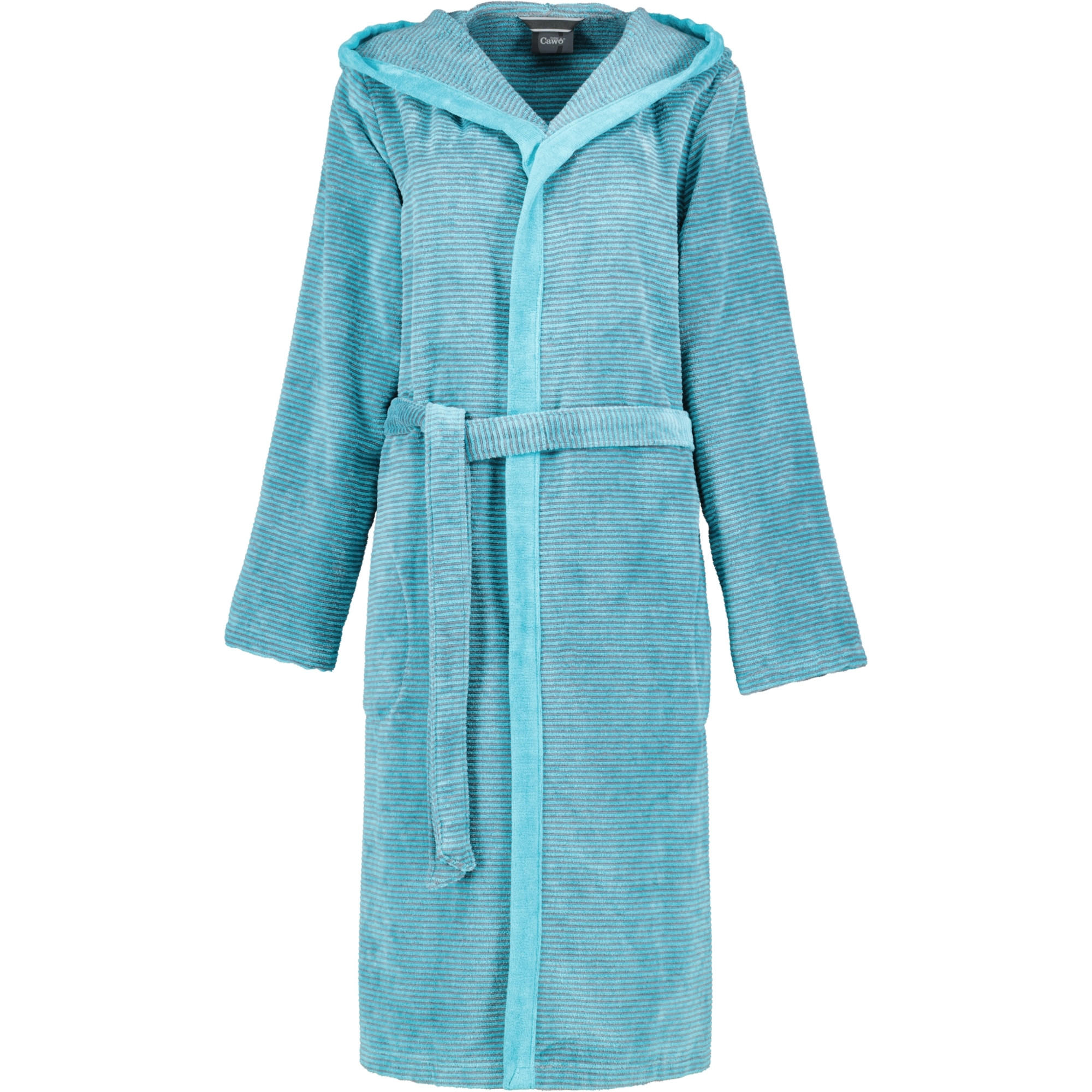 BADEMANTEL DAMEN KAPUZE TWO-TONE 6425 TÜRKIS - 47 - Blau, Textil (Snull) - Cawoe