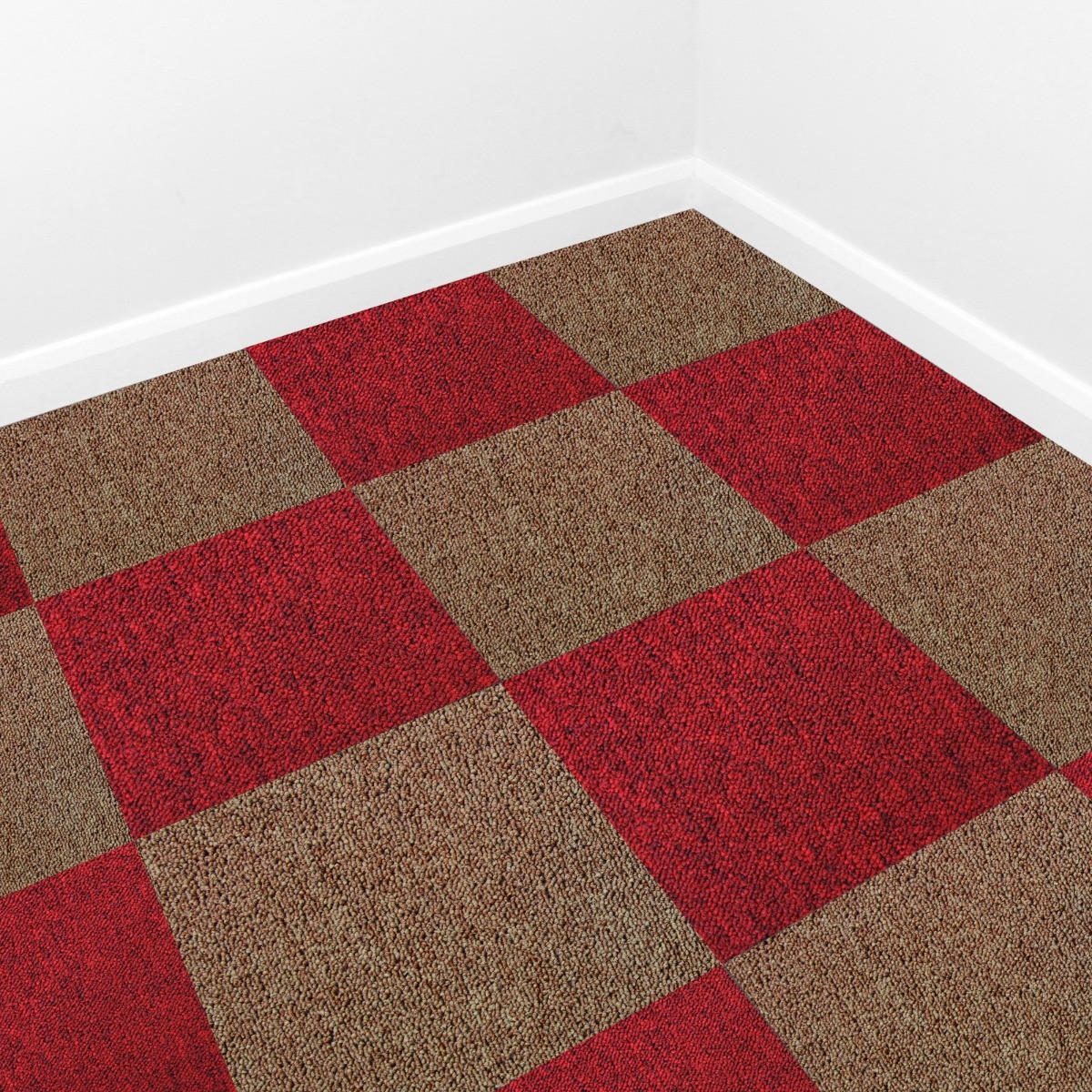 TEPPICHFLIESEN 50 x 50cm Sand & Fieberrot 10m² - Anthrazit, Textil (50/50/1cm) - Monstershop