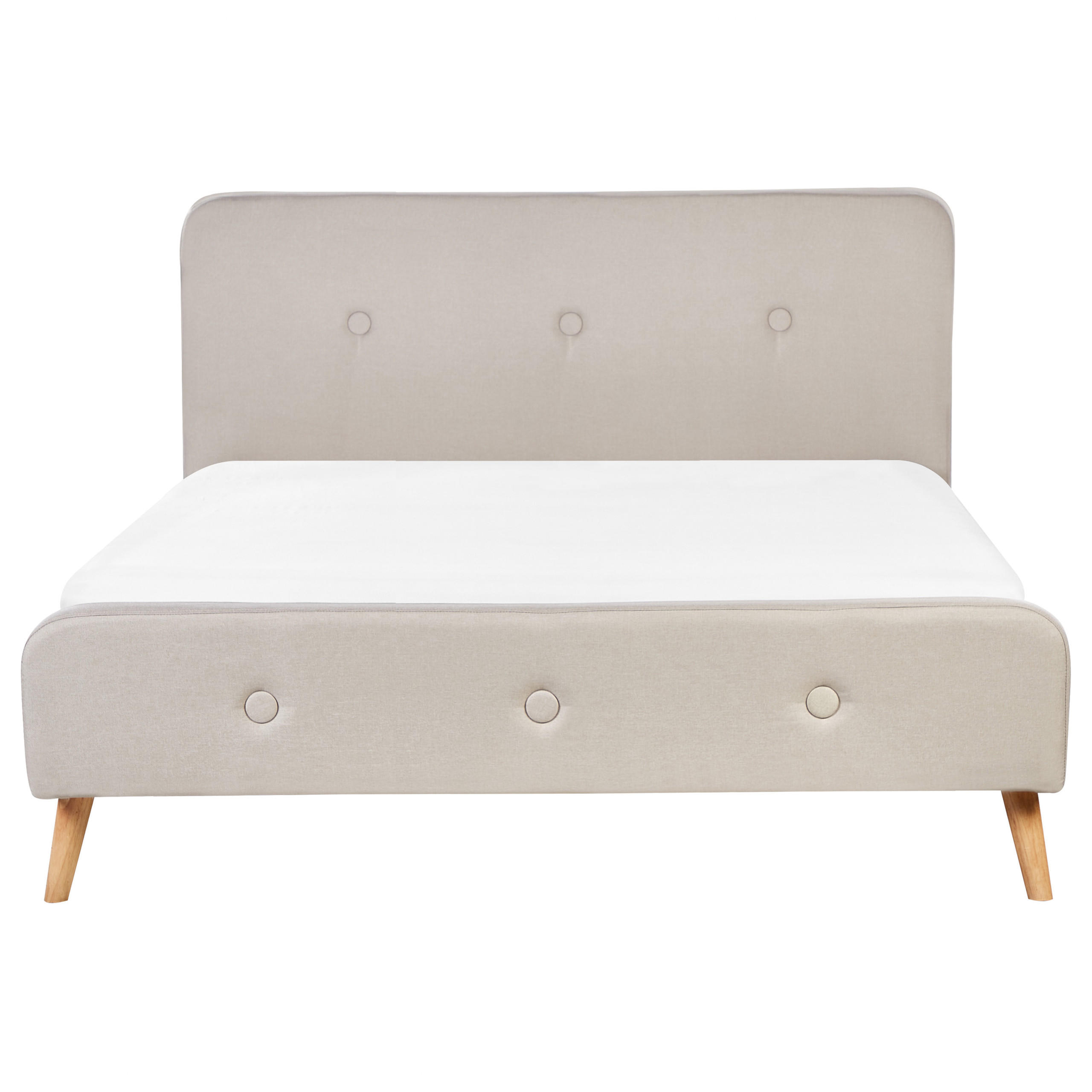 POLSTERBETT mit Lattenrost 160x200 cm Beige Rennes - Beige, Textil (160/200cm) - Beliani