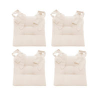 STUHLKISSEN Fino mit Schleifenband elfenbein 4er Set - Champagner, Textil (46/42/7cm) - Magma Heimtexx