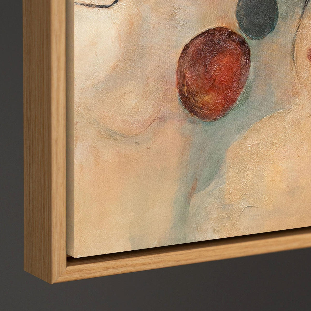 GEMÄLDE Scharlachrote Sternbilder Schattenfugenrahmen Eichefarben 140x100 cm - Eichefarben, Holz (140/100cm) - YS-art gallery