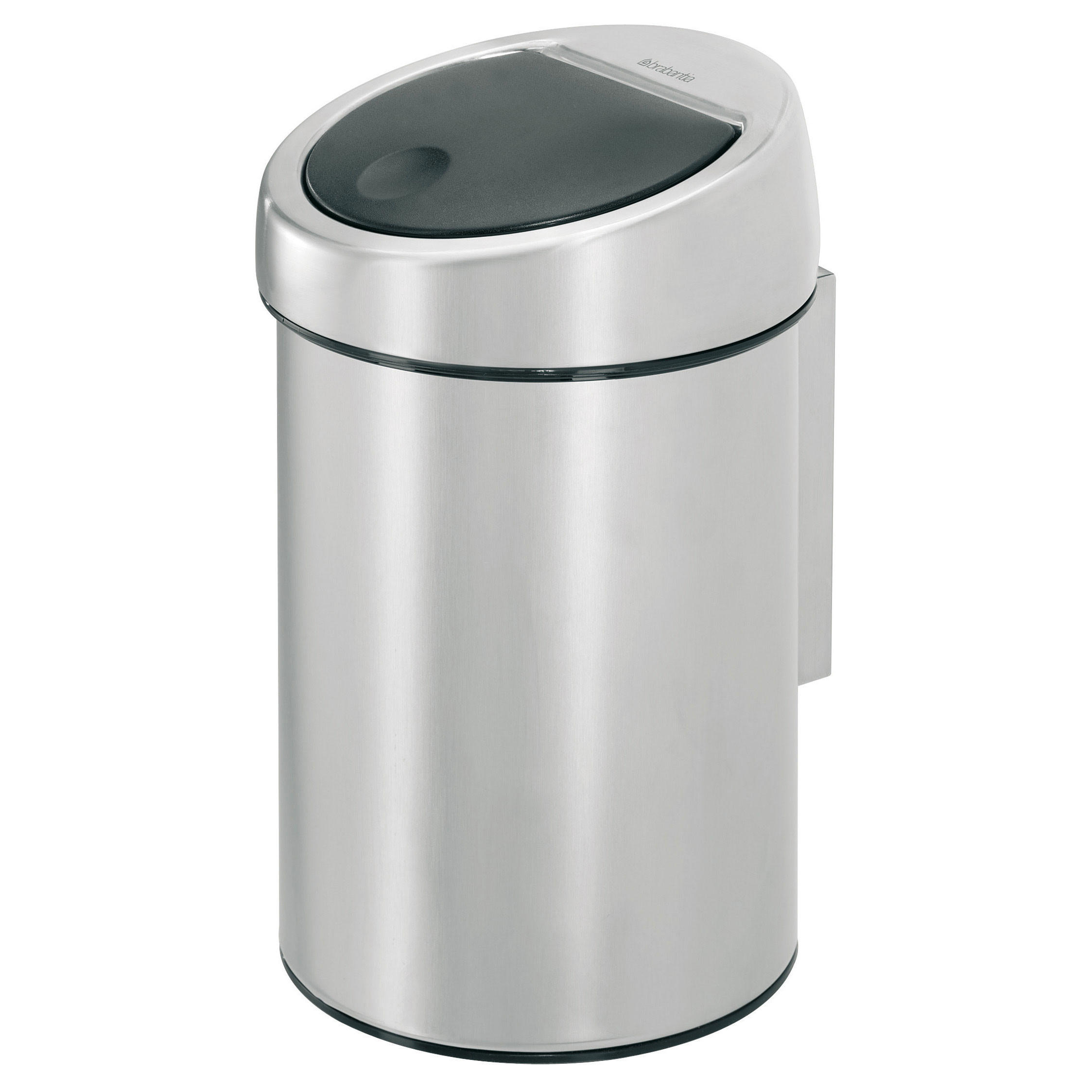 ABFALLEIMER Touch Bin mit Wandhalterung, Matt Edelstahl, 3 Liter - Silberfarben, Metall (18.5/29/18.5cm) - Brabantia