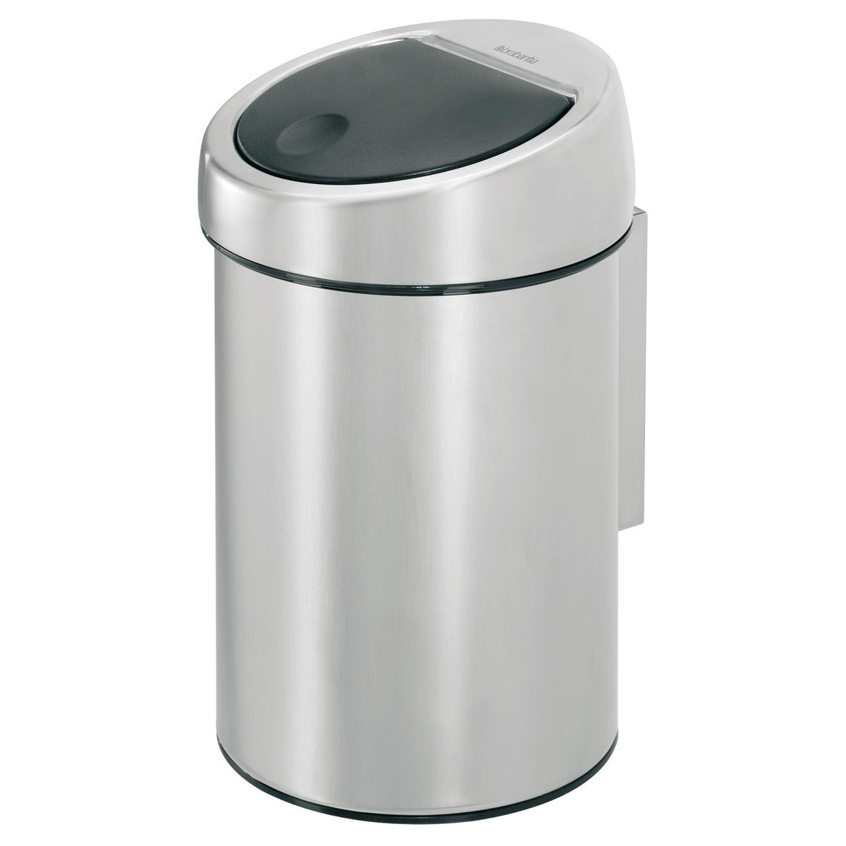 ABFALLEIMER Touch Bin mit Wandhalterung, Matt Edelstahl, 3 Liter - Silberfarben, Metall (18.5/29/18.5cm) - Brabantia