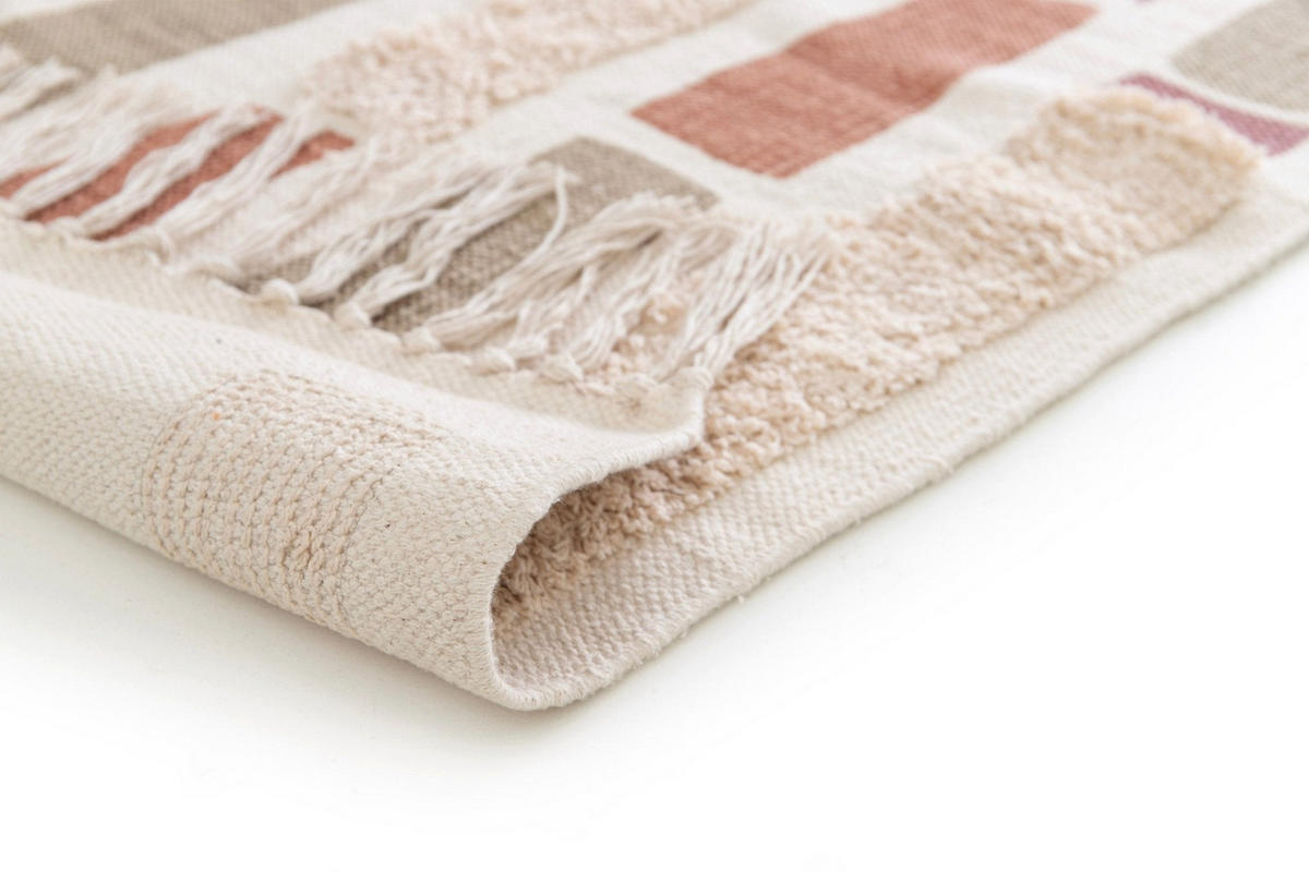 KINDERTEPPICH aus maschinenwaschbarer Baumwolle - Pink, Naturmaterialien (160/230cm)