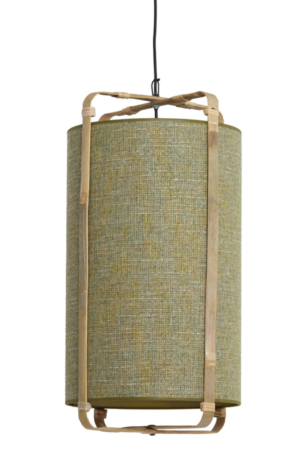 HÄNGELAMPE Sendai Grün Ø42/70 cm - Grün, Holz (42/42/70cm) - Light & Living